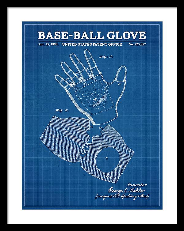 Base Ball Glove Spalding Blueprint Patent Us425887a
