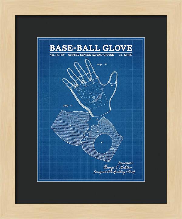 Base Ball Glove Spalding Blueprint Patent Us425887a