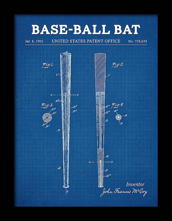 Baseball Bat Blueprint Patent Us729639a