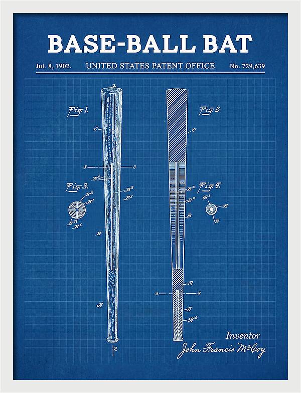 Baseball Bat Blueprint Patent Us729639a