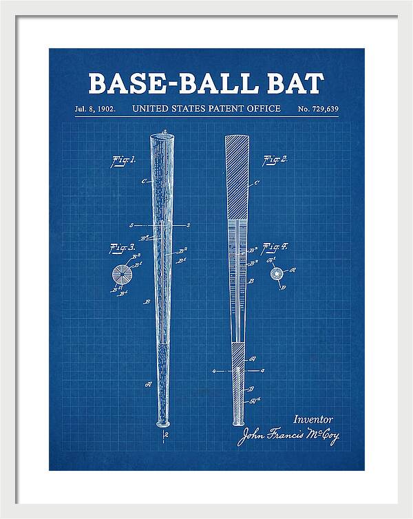 Baseball Bat Blueprint Patent Us729639a