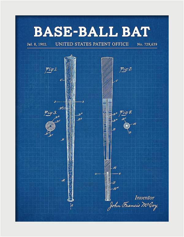 Baseball Bat Blueprint Patent Us729639a