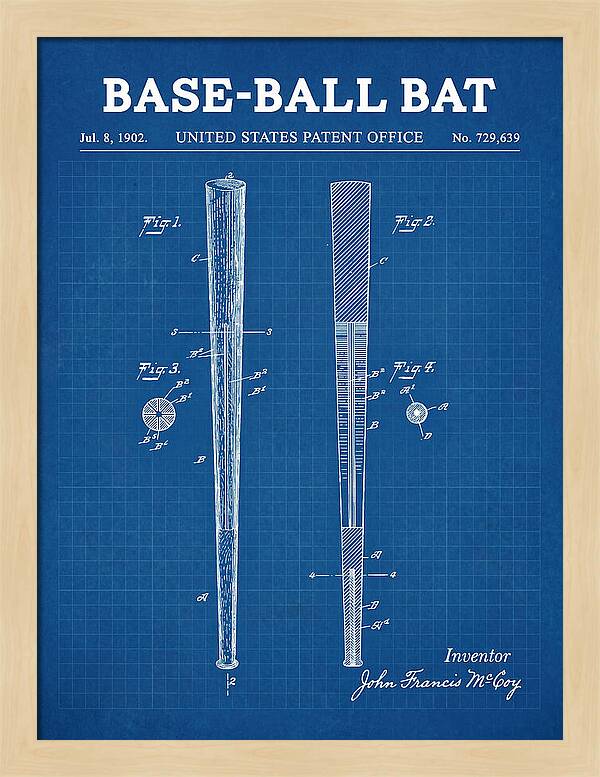 Baseball Bat Blueprint Patent Us729639a