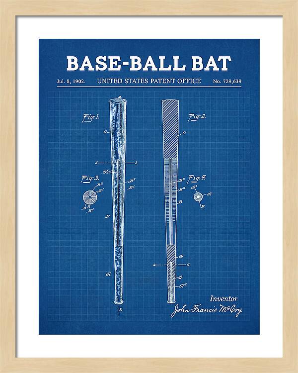 Baseball Bat Blueprint Patent Us729639a