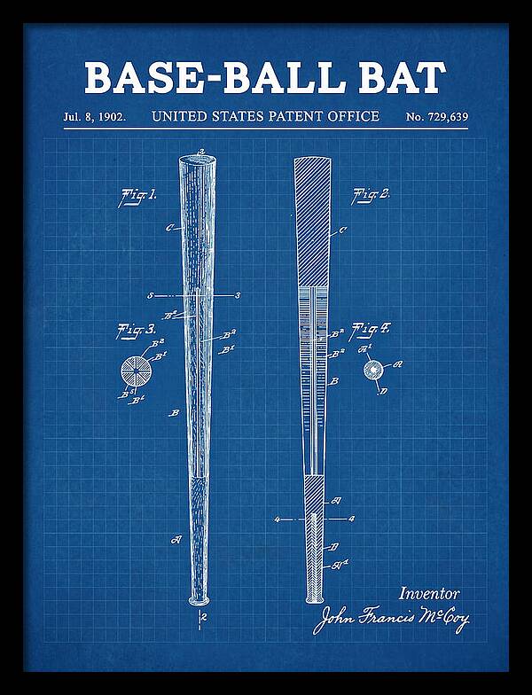 Baseball Bat Blueprint Patent Us729639a
