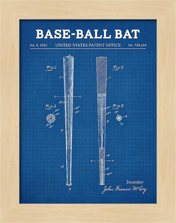 Baseball Bat Blueprint Patent Us729639a