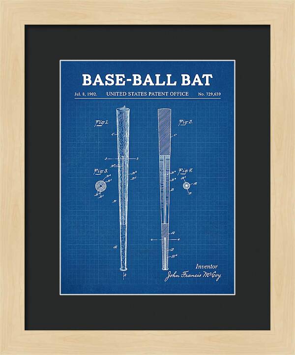 Baseball Bat Blueprint Patent Us729639a