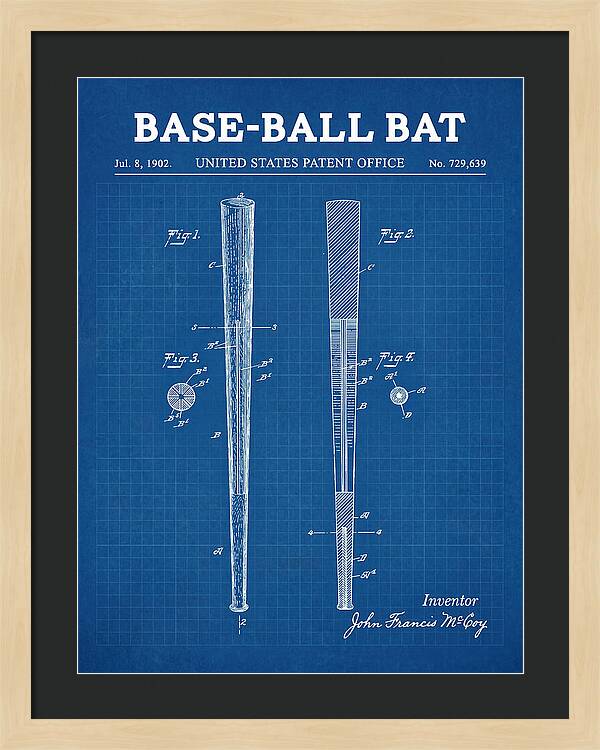 Baseball Bat Blueprint Patent Us729639a