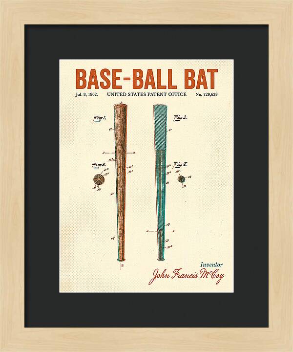 Baseball Bat Retro Patent Us729639a