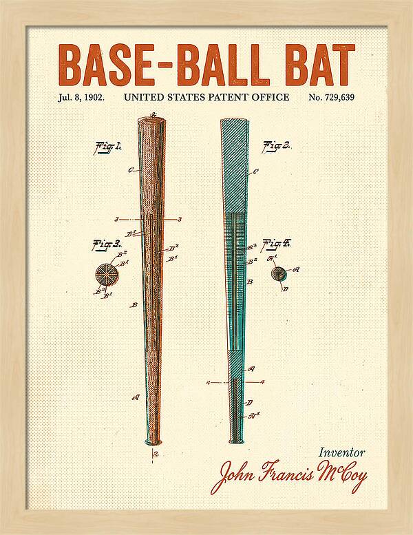 Baseball Bat Retro Patent Us729639a