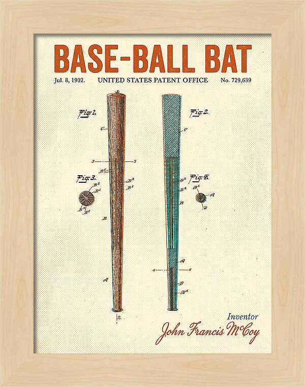 Baseball Bat Retro Patent Us729639a