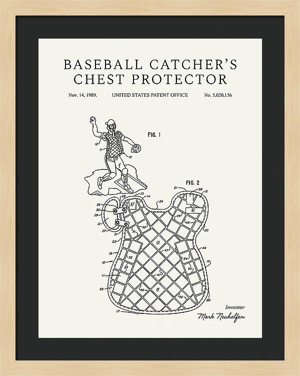 Baseball Catcher's Chest Protector Minimalist Patent Us5020156a