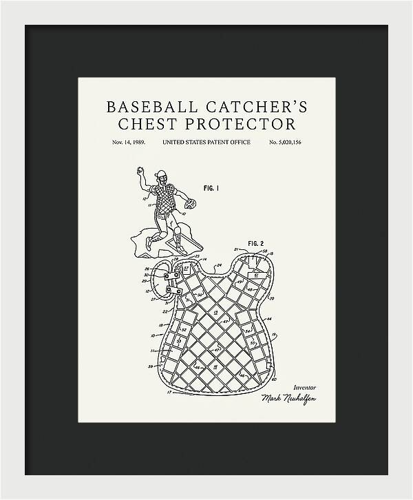 Baseball Catcher's Chest Protector Minimalist Patent Us5020156a