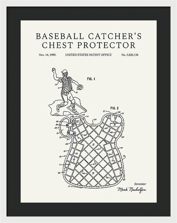 Baseball Catcher's Chest Protector Minimalist Patent Us5020156a