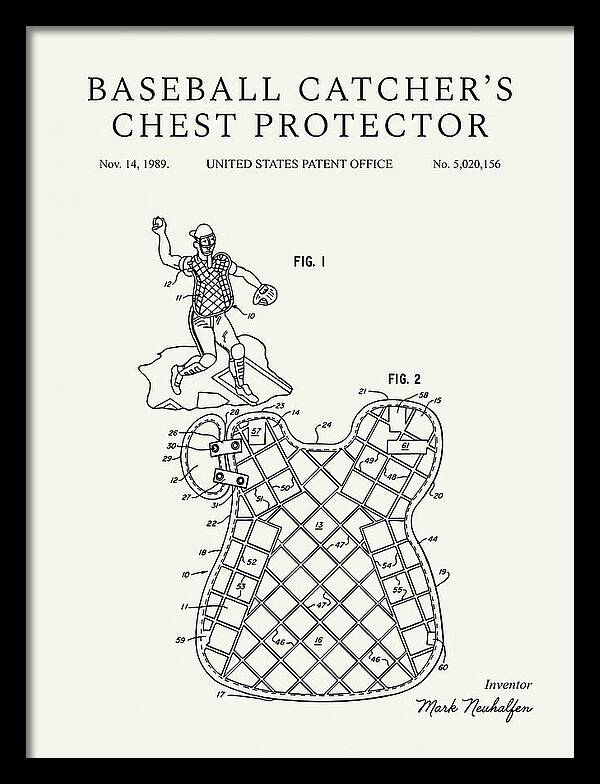 Baseball Catcher's Chest Protector Minimalist Patent Us5020156a