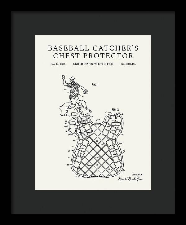 Baseball Catcher's Chest Protector Minimalist Patent Us5020156a