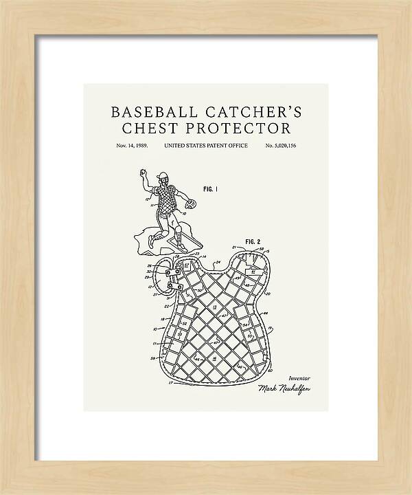 Baseball Catcher's Chest Protector Minimalist Patent Us5020156a
