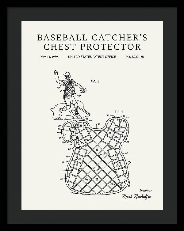 Baseball Catcher's Chest Protector Minimalist Patent Us5020156a