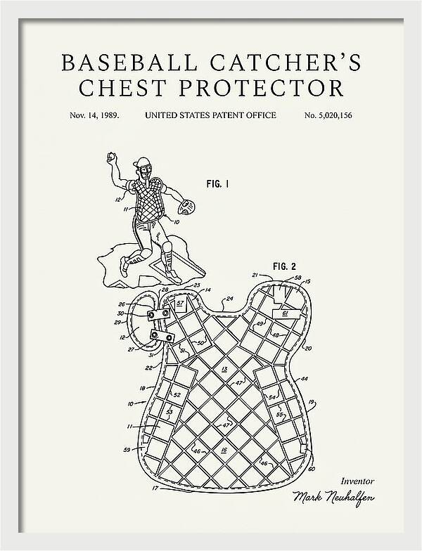 Baseball Catcher's Chest Protector Minimalist Patent Us5020156a