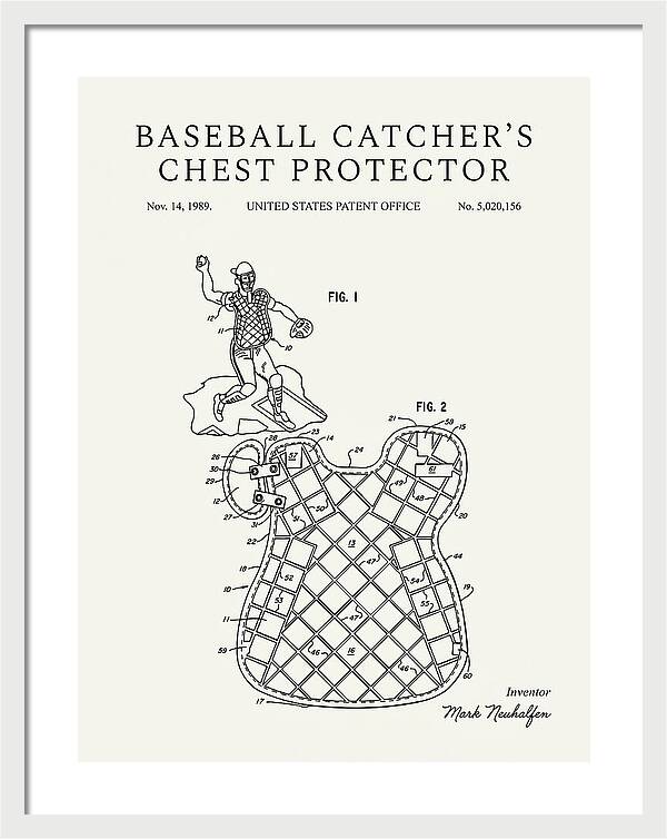Baseball Catcher's Chest Protector Minimalist Patent Us5020156a