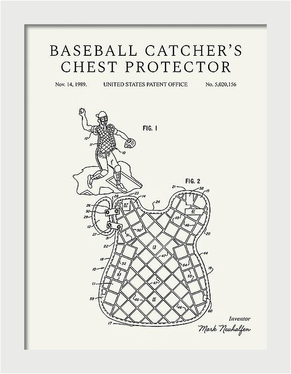 Baseball Catcher's Chest Protector Minimalist Patent Us5020156a