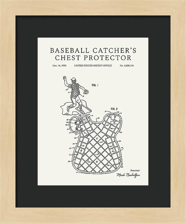 Baseball Catcher's Chest Protector Minimalist Patent Us5020156a