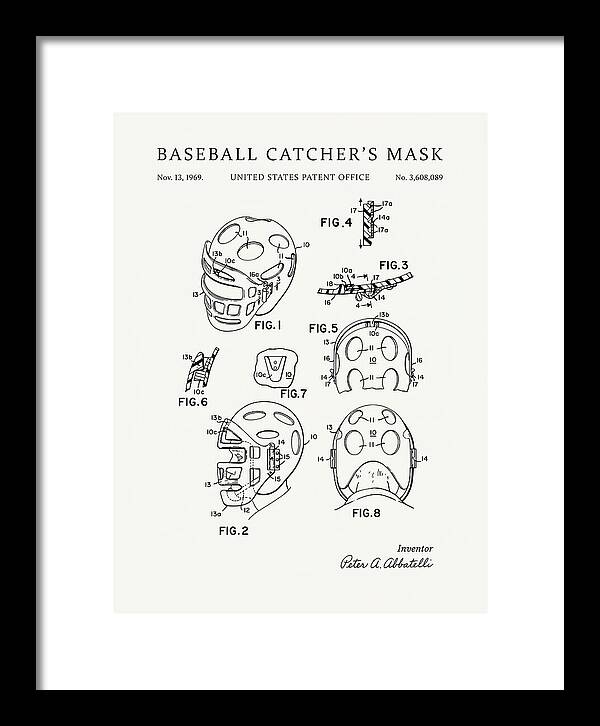 Baseball Catcher's Mask Minimalist Patent Us3608089a