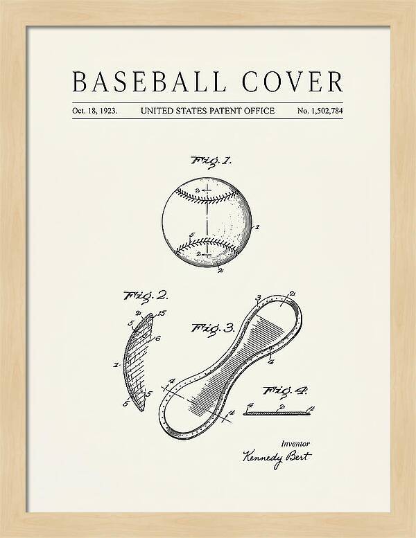 Baseball Cover Minimalist Patent Us1502784a