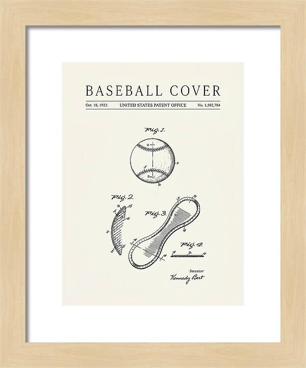 Baseball Cover Minimalist Patent Us1502784a