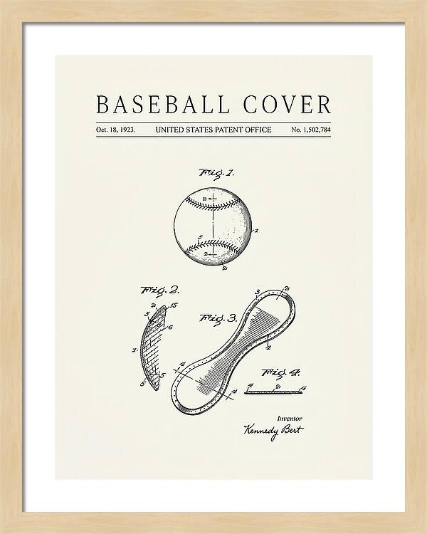 Baseball Cover Minimalist Patent Us1502784a