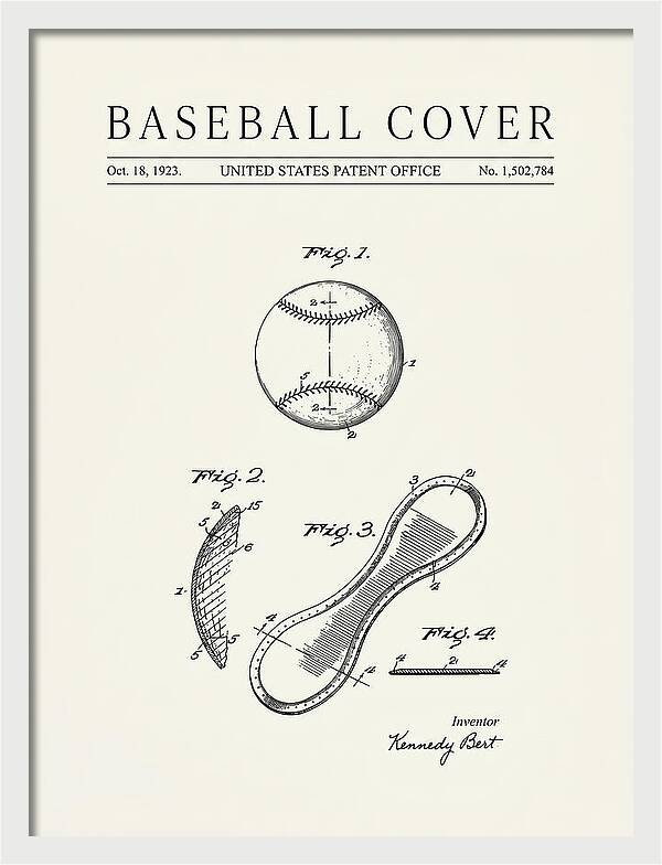Baseball Cover Minimalist Patent Us1502784a