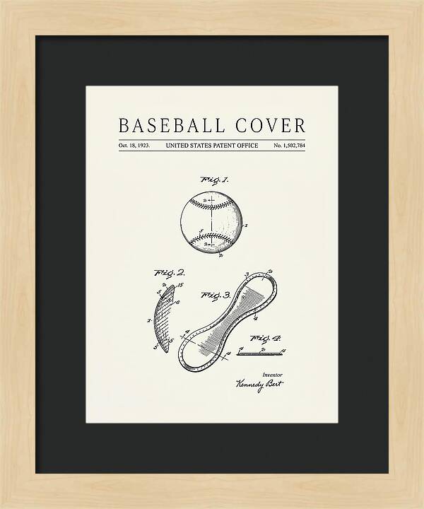 Baseball Cover Minimalist Patent Us1502784a