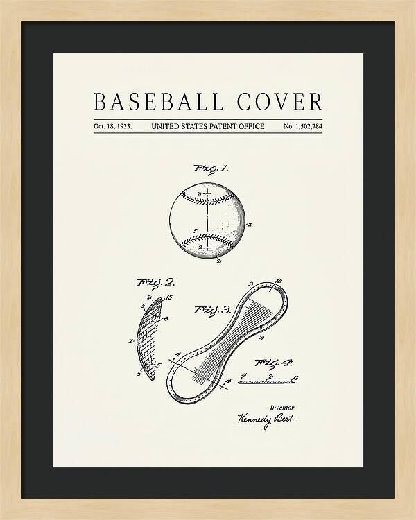 Baseball Cover Minimalist Patent Us1502784a
