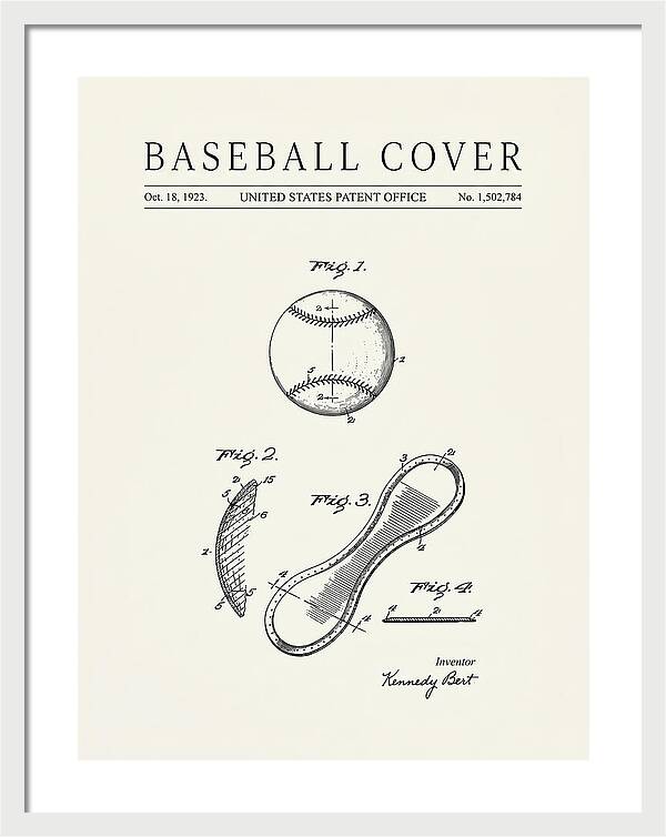 Baseball Cover Minimalist Patent Us1502784a