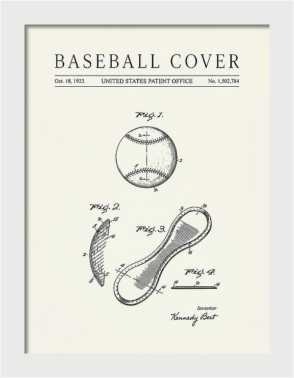 Baseball Cover Minimalist Patent Us1502784a