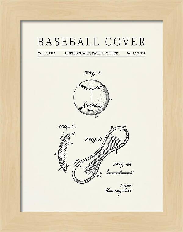 Baseball Cover Minimalist Patent Us1502784a