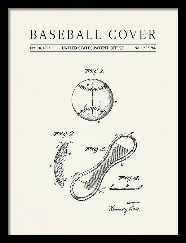 Baseball Cover Minimalist Patent Us1502784a