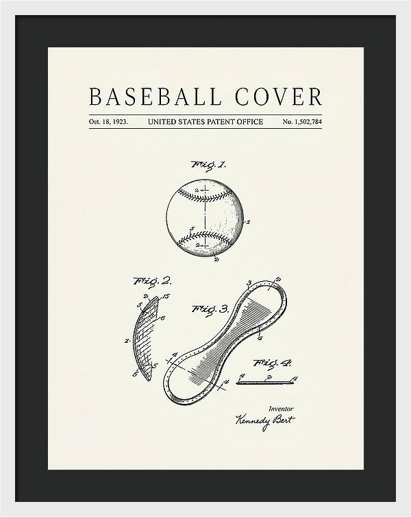 Baseball Cover Minimalist Patent Us1502784a