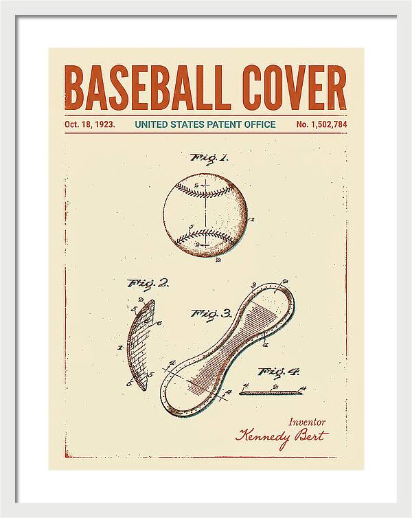 Baseball Cover Retro Patent Us1502784a