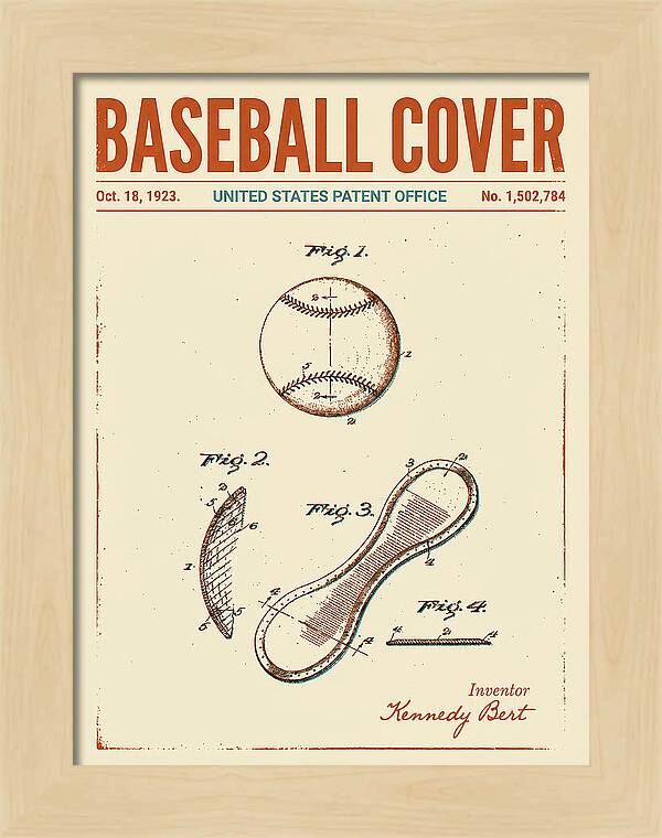 Baseball Cover Retro Patent Us1502784a