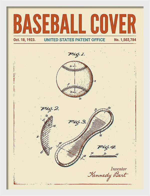 Baseball Cover Retro Patent Us1502784a
