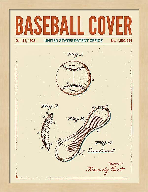 Baseball Cover Retro Patent Us1502784a