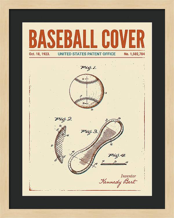 Baseball Cover Retro Patent Us1502784a