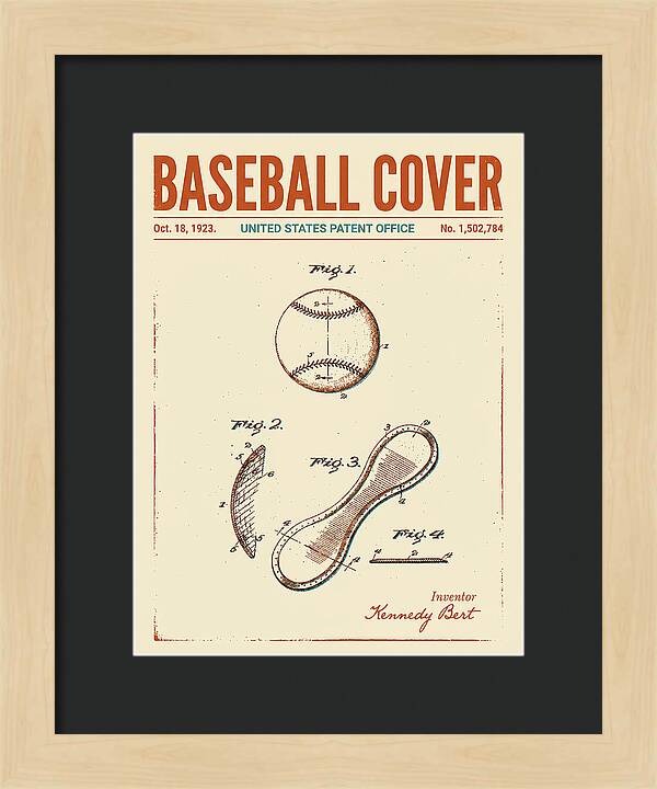 Baseball Cover Retro Patent Us1502784a