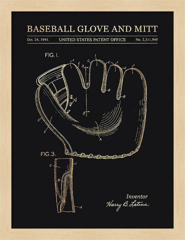 Baseball Glove And Mitt Gold Patent Us2311949a
