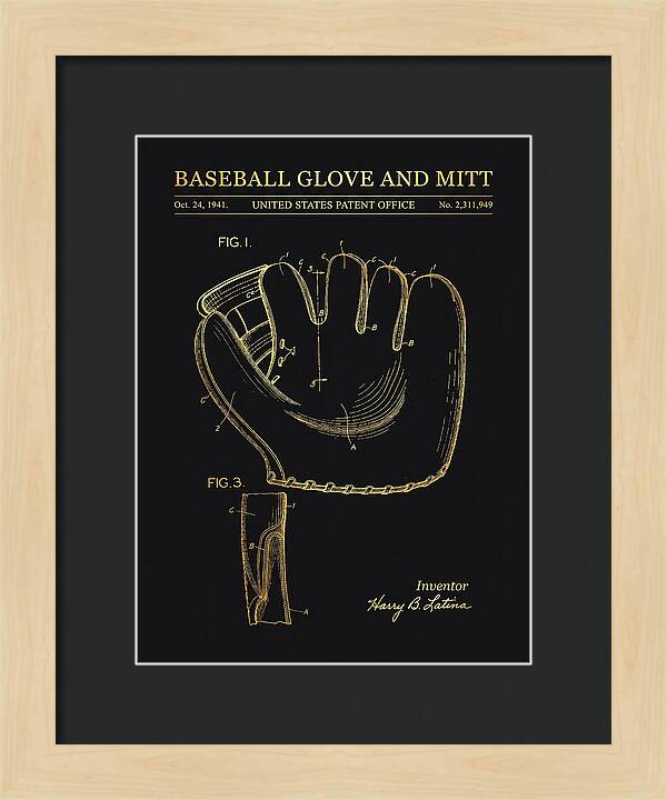 Baseball Glove And Mitt Gold Patent Us2311949a