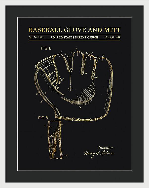 Baseball Glove And Mitt Gold Patent Us2311949a
