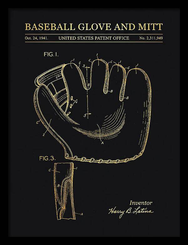 Baseball Glove And Mitt Gold Patent Us2311949a