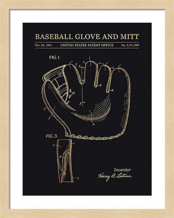 Baseball Glove And Mitt Gold Patent Us2311949a
