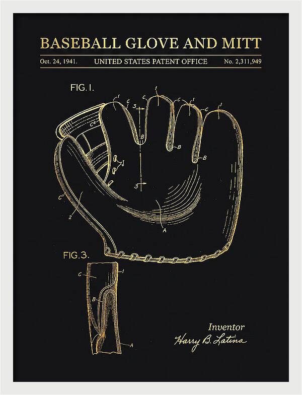 Baseball Glove And Mitt Gold Patent Us2311949a